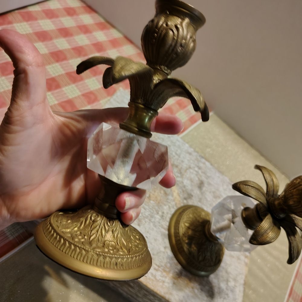 Gold and Crystal Candle Holders